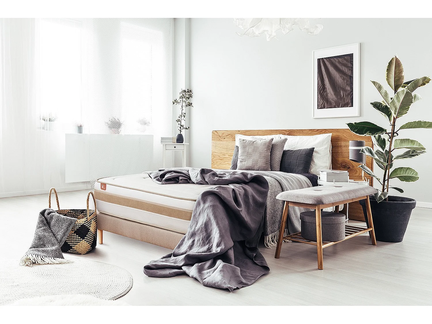 Matelas LE RAFFINÉ 90x200cm Ressorts ensachés + Mémoire de forme BioVisco - Maxi épaisseur 26cm