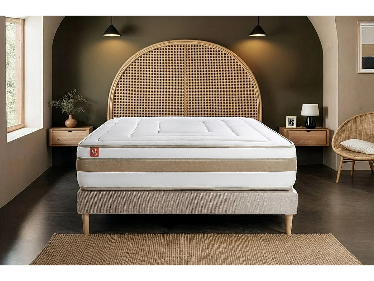 Matelas LE RAFFINÉ 90x200cm Ressorts ensachés + Mémoire de forme BioVisco - Maxi épaisseur 26cm