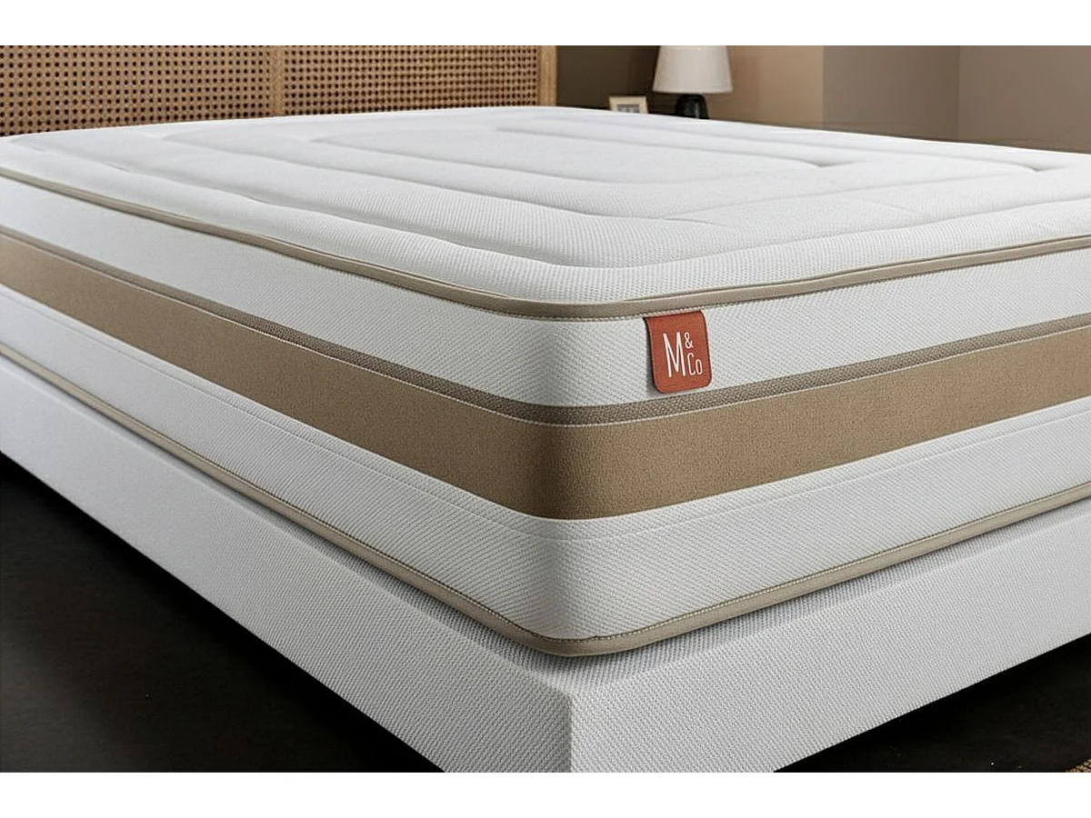 Matelas LE RAFFINÉ 90x200cm Ressorts ensachés + Mémoire de forme BioVisco - Maxi épaisseur 26cm