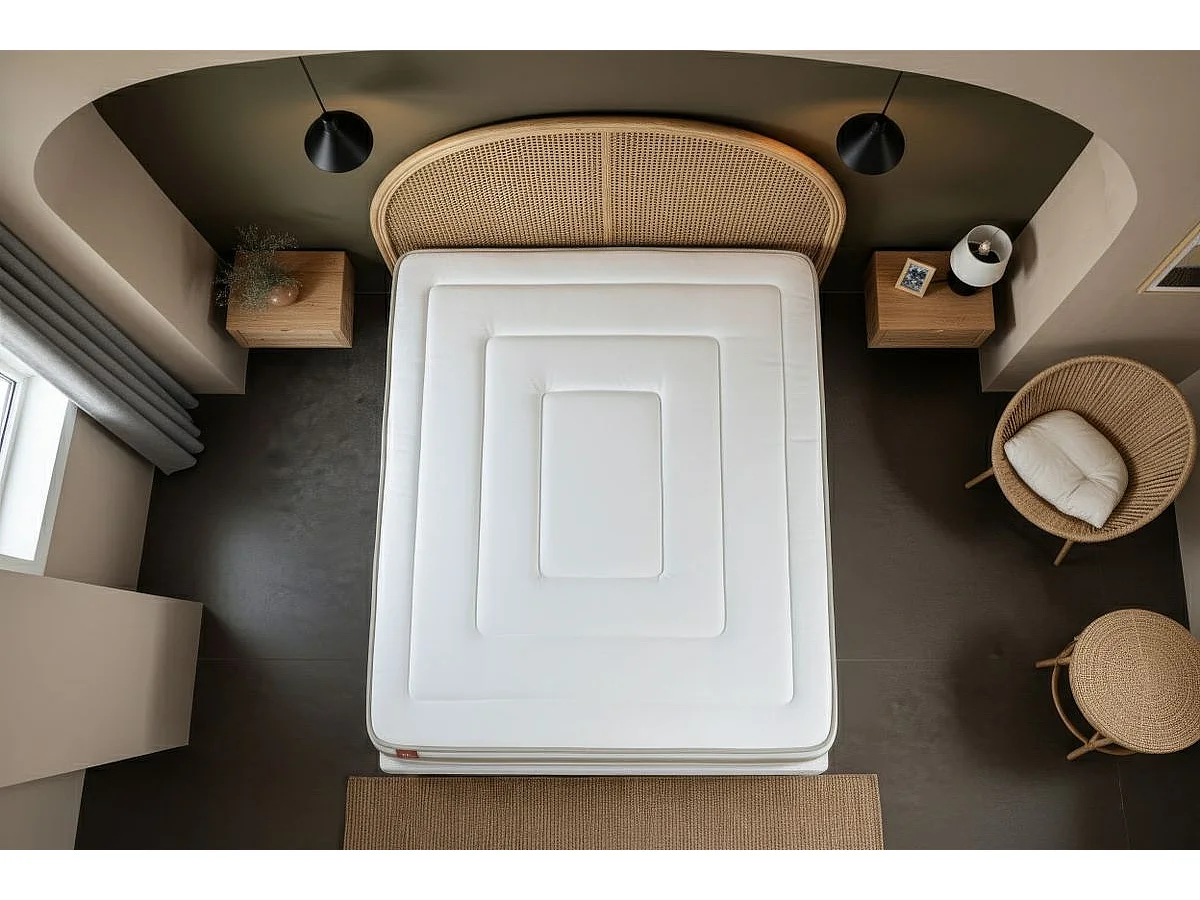 Matelas LE RAFFINÉ 90x200cm Ressorts ensachés + Mémoire de forme BioVisco - Maxi épaisseur 26cm
