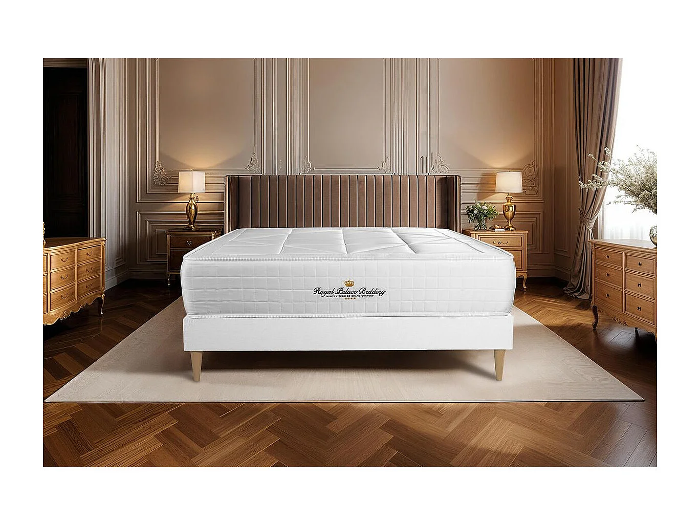 Matelas ressorts ensachés + mémoire de forme maxi épaisseur Windsor 200x200