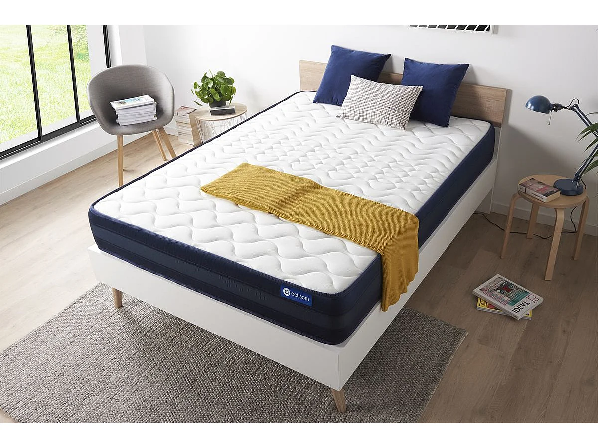ACTISOM - Colchón 160 x 200, 24 cm de Grosor - Soporte Ergonómico con 5 Zonas de Confort - Látex y Memory Foam - Ultra Traspirable - Muy Firme - Higiene Perfecta y
