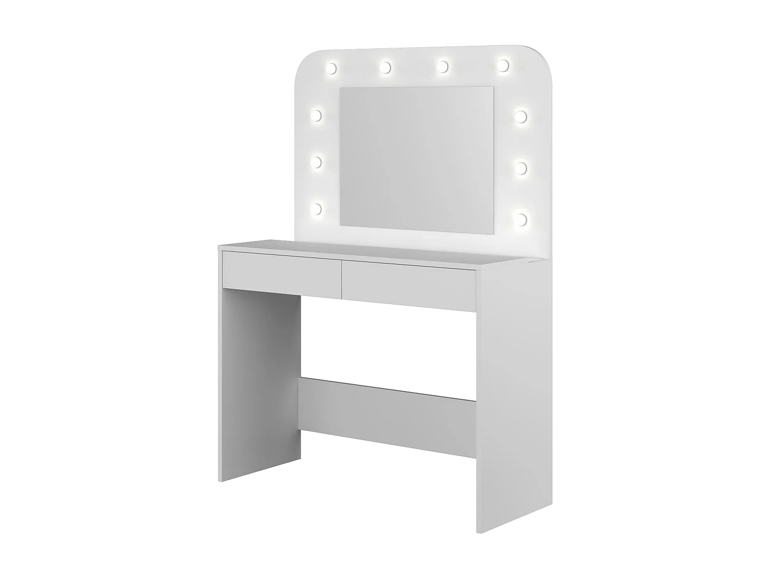 Coiffeuse enfant en bois blanc avec miroir et LED - CF9076