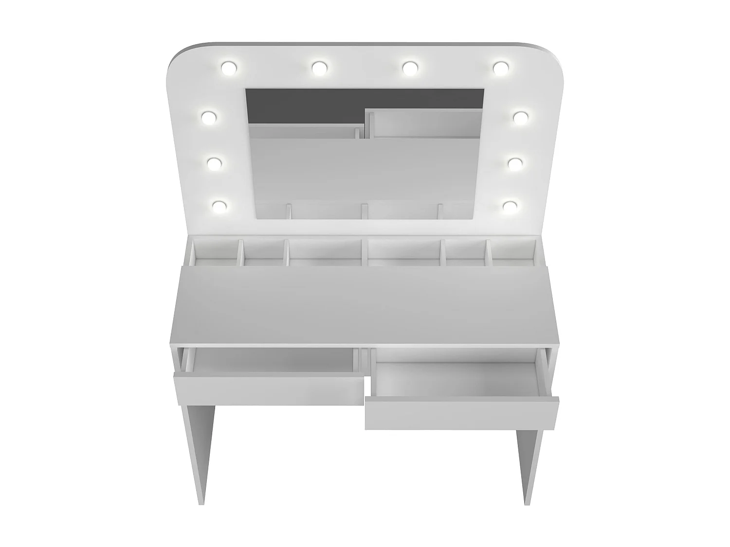 Coiffeuse enfant en bois blanc avec miroir et LED - CF9076