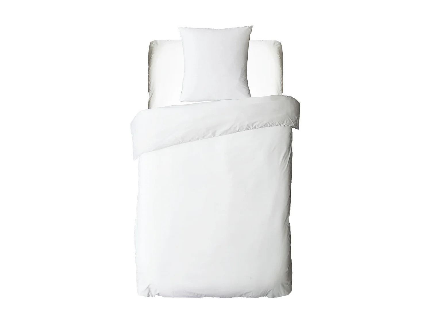 Drap housse uni en coton 57 fils blanc 90x190cm