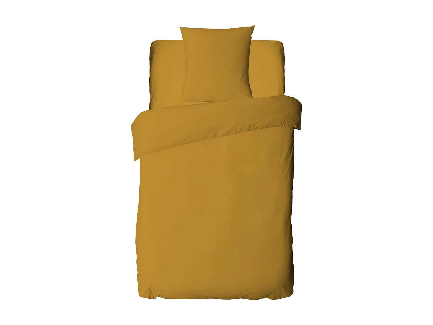 Drap housse uni en coton 57 fils miel 90x190cm