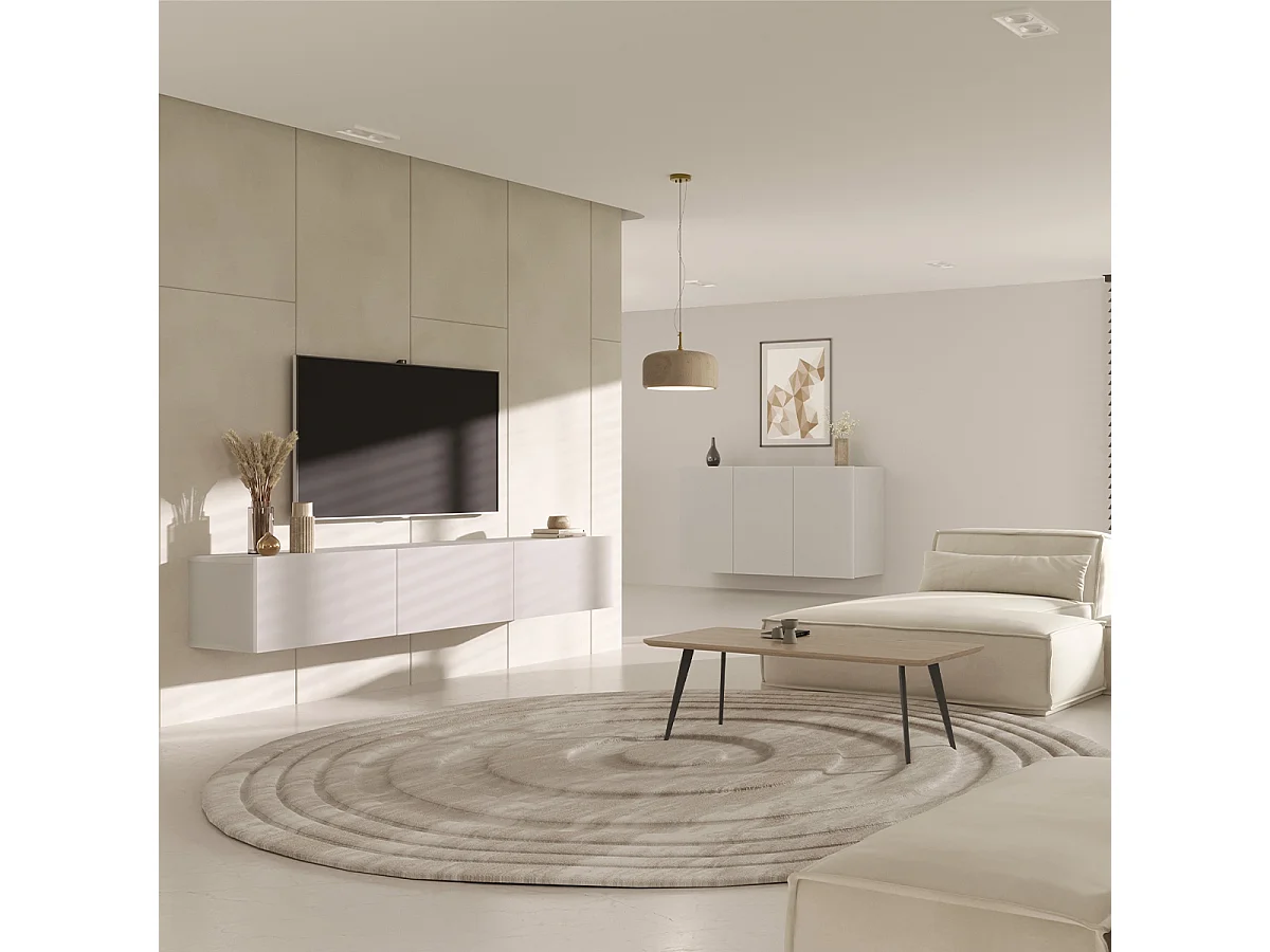 Idao 180 cm wit 3-deurs TV-element voor wandmontage