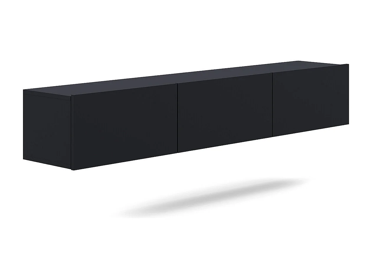 Idao 3-deurs wand TV-meubel 180 cm Zwart