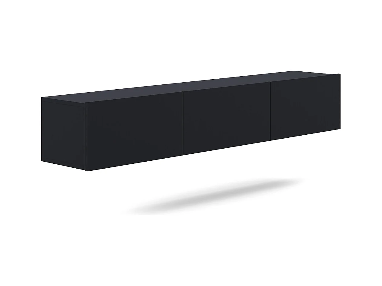 Meuble TV mural 3 portes 180 cm Idao Noir