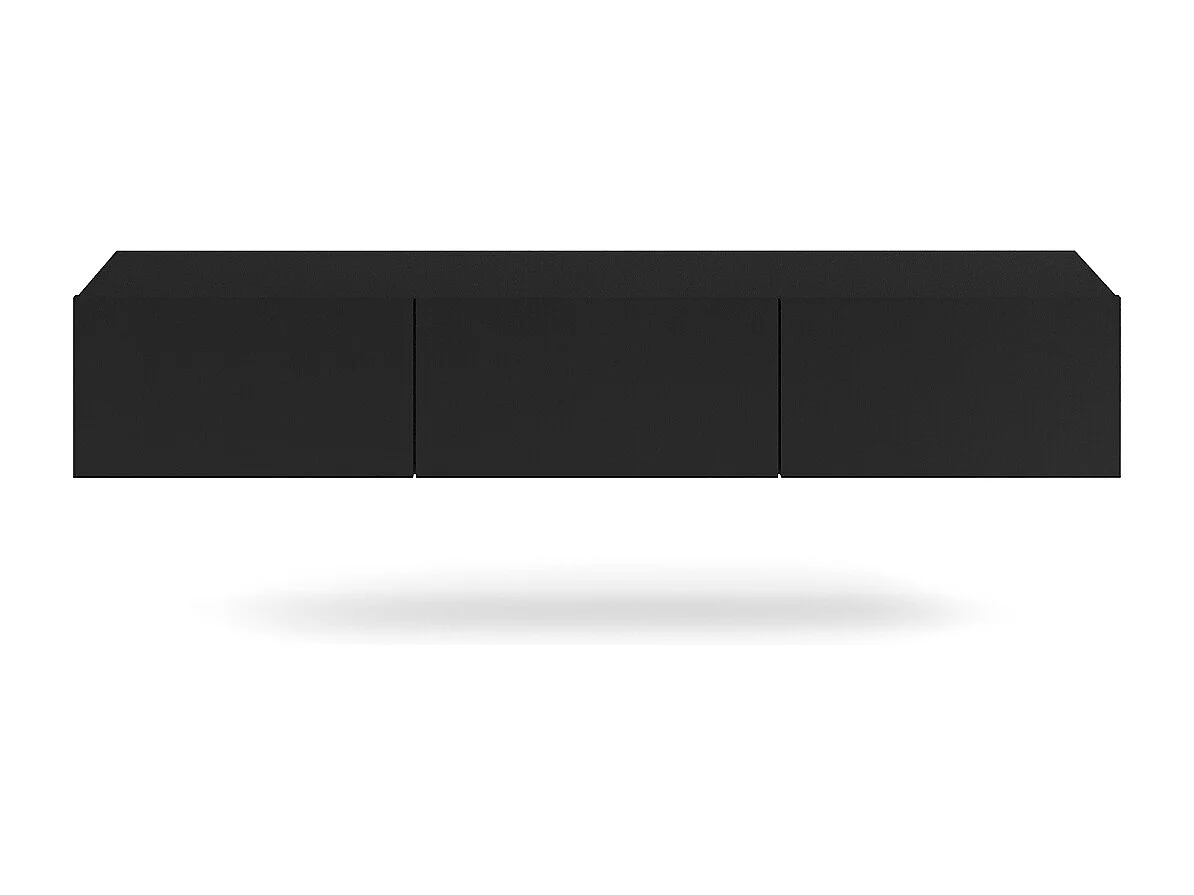 Meuble TV mural 3 portes 180 cm Idao Noir