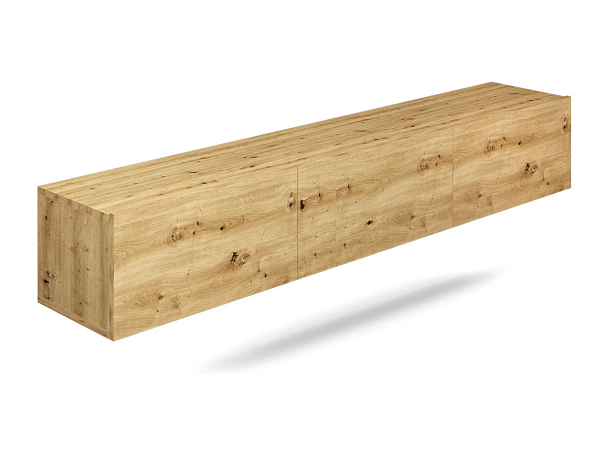 Idao licht hout 3-deurs TV-element voor wandmontage 180 cm