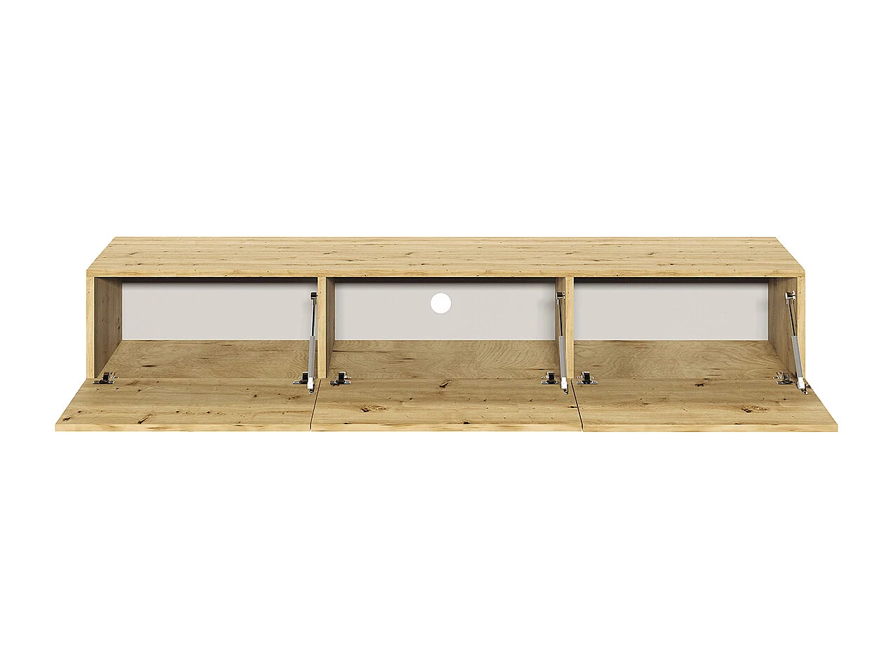 Idao licht hout 3-deurs TV-element voor wandmontage 180 cm
