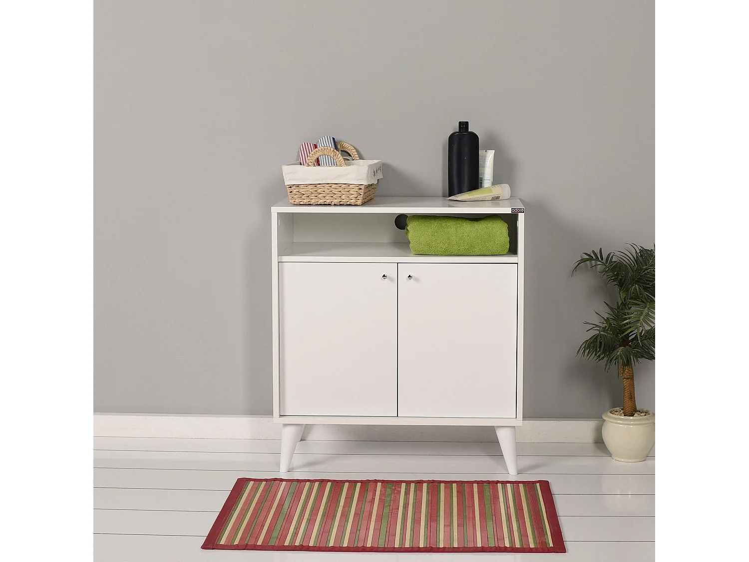 Mobile Kailua 2037, Bianco, 79x73x42cm, Truciolare laminato