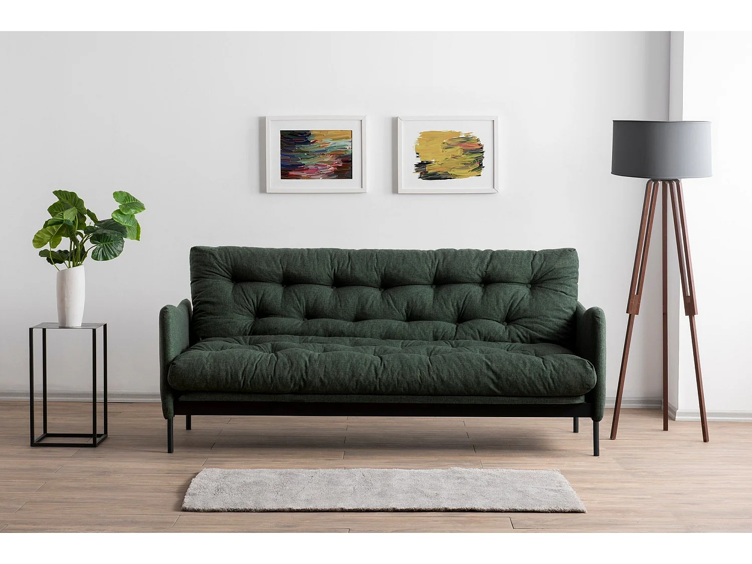 Canapé 3 places convertible Falima Lin Vert