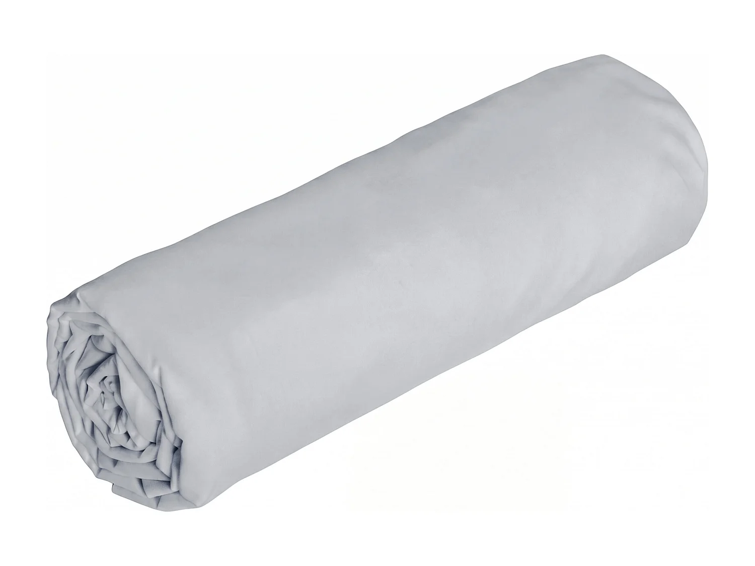Cotton percale fitted sheet - 80 threads/cm² - 180 x 200 cm - 30 cm deep pocket - Gray - AGAMI by PALACIO