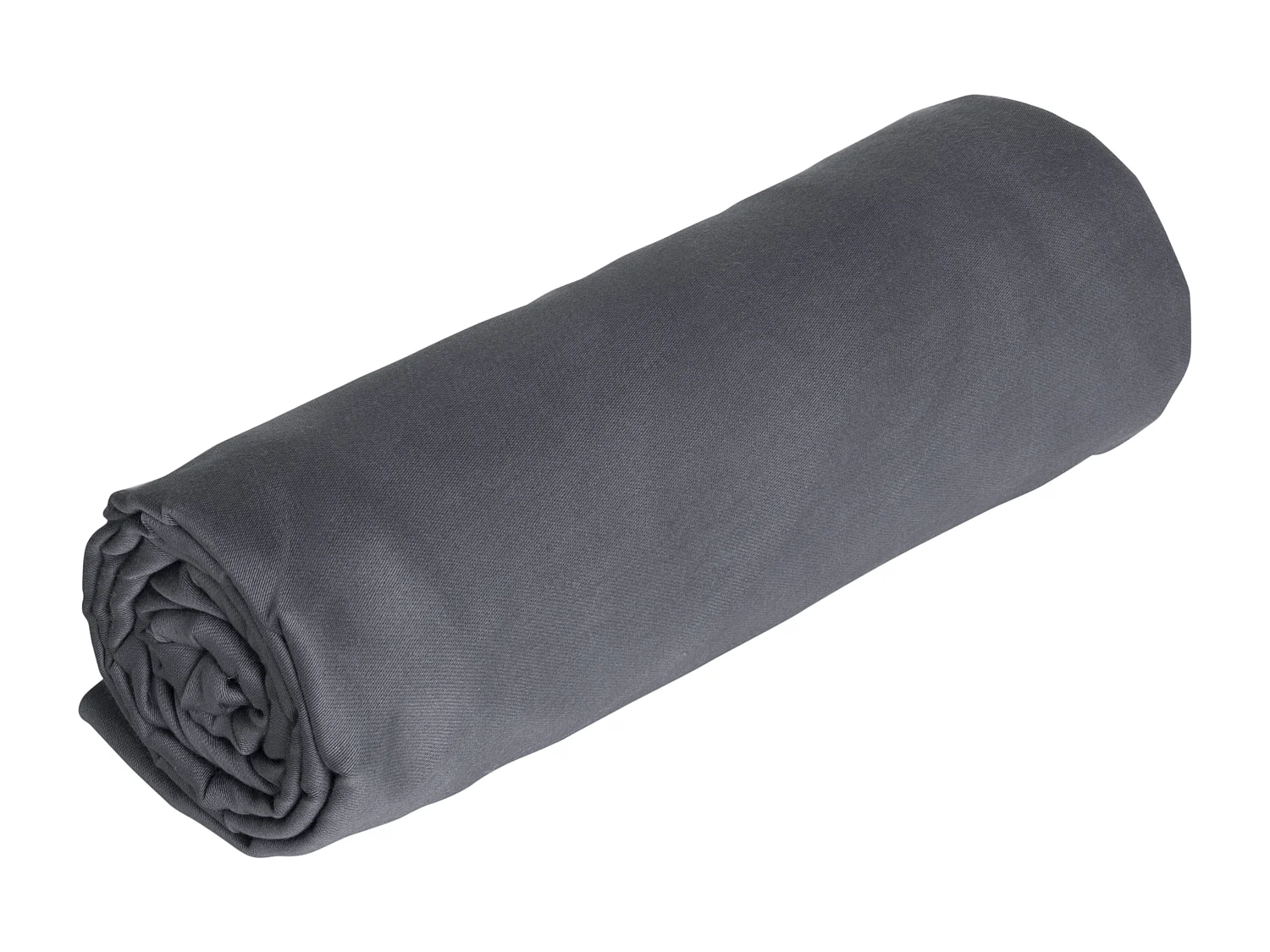 Drap housse percale de coton 80 fils/cm² - 200 x 200 cm - Bonnet 30 cm - Gris - AGAMI de PALACIO