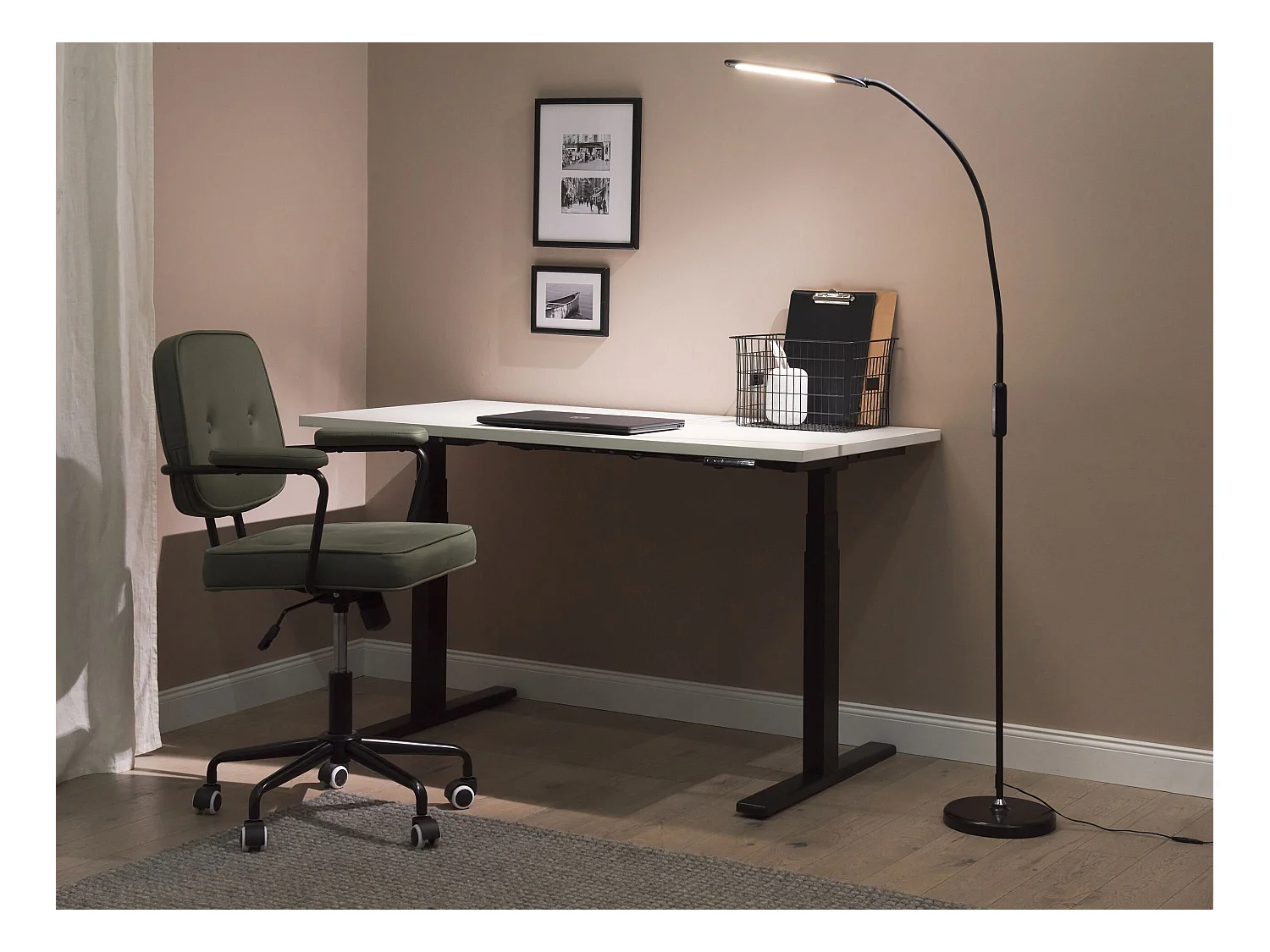 LED staande lamp YANTIC Met dimmer Metaal Zwart