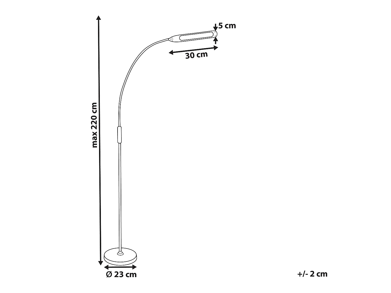 LED staande lamp YANTIC Met dimmer Metaal Zwart