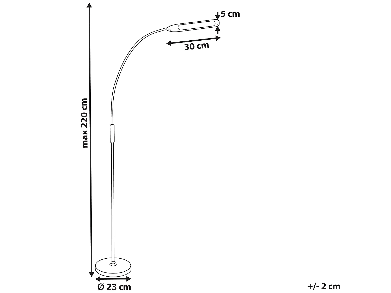 Lampadaire LED YANTIC Avec variateur Métal Noir