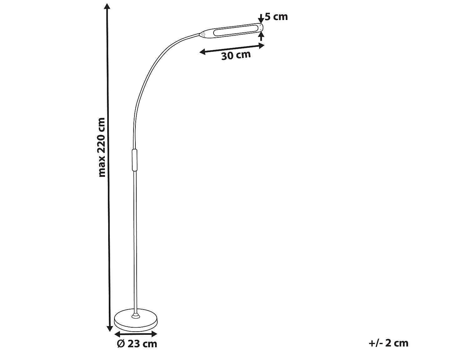 Lampadaire LED YANTIC Avec variateur Métal Noir