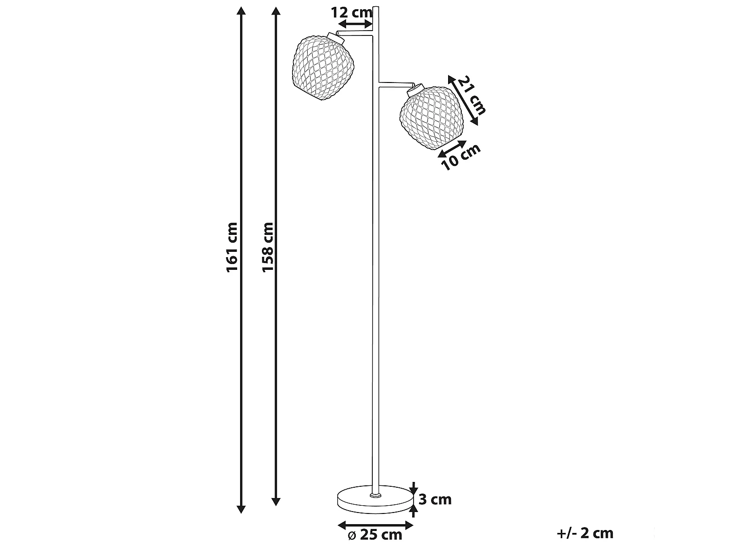 Staande lamp SHERRY Metaal Zwart