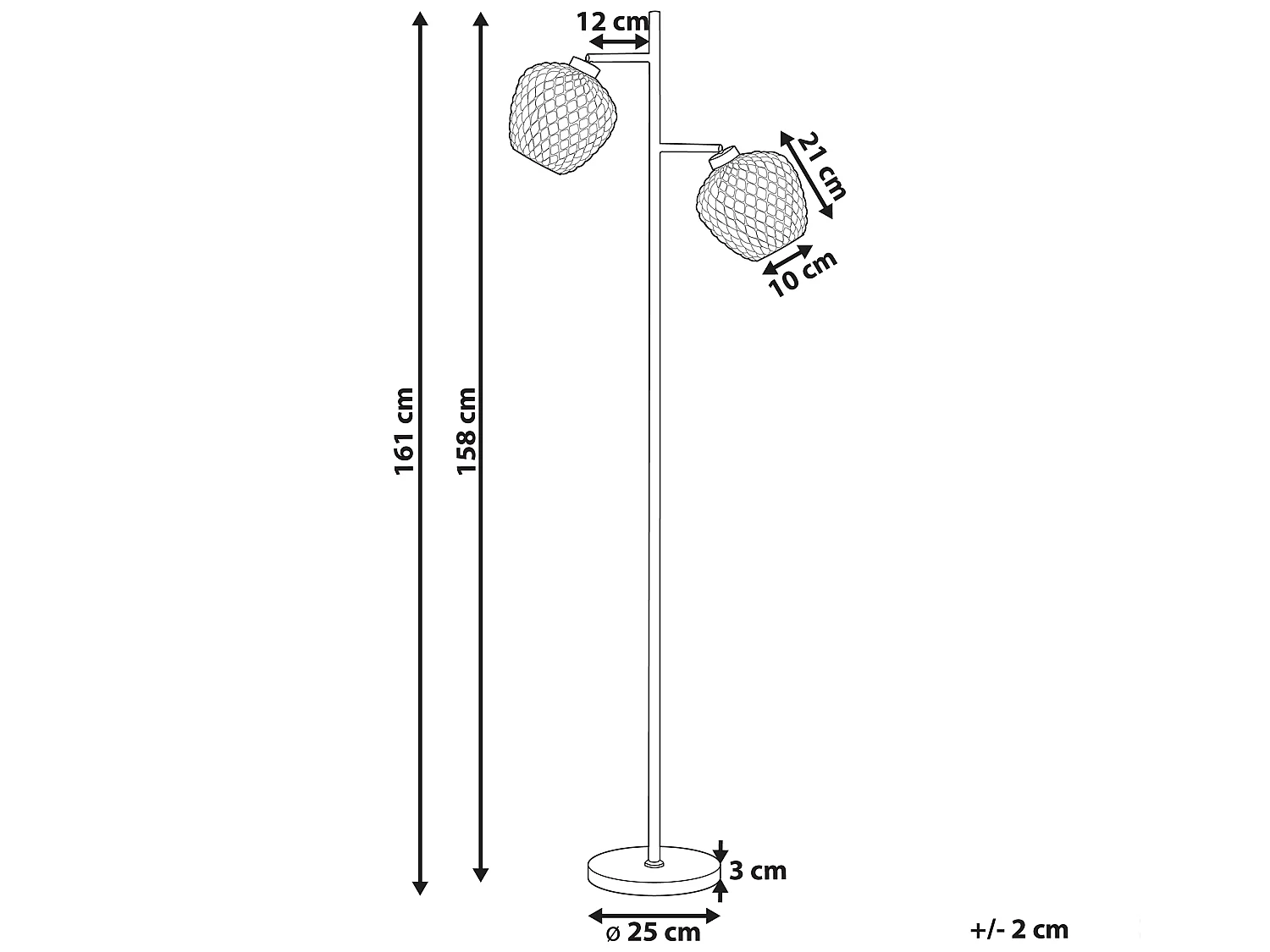 Staande lamp SHERRY Metaal Zwart