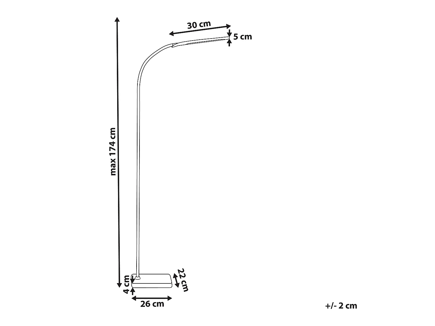Lámpara LED de pie NORMA con regulador de intensidad Metal Negro