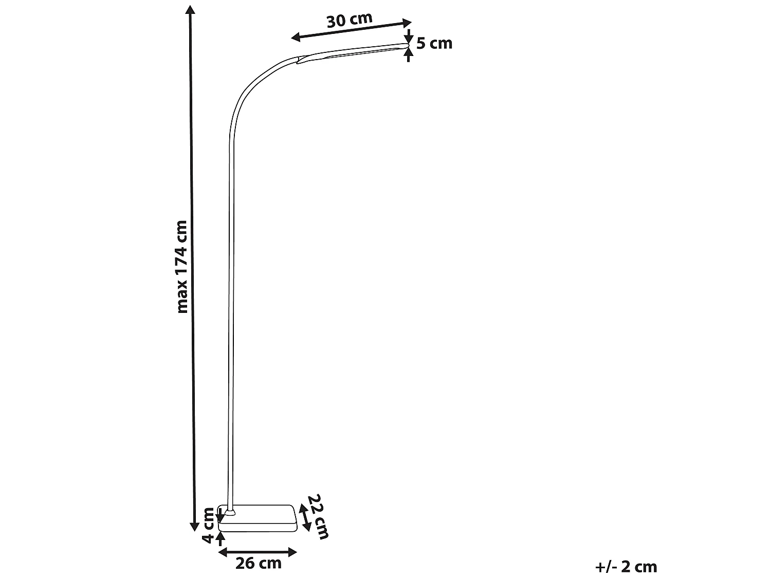 LED staande lamp NORMA Met dimmer Metaal Zwart