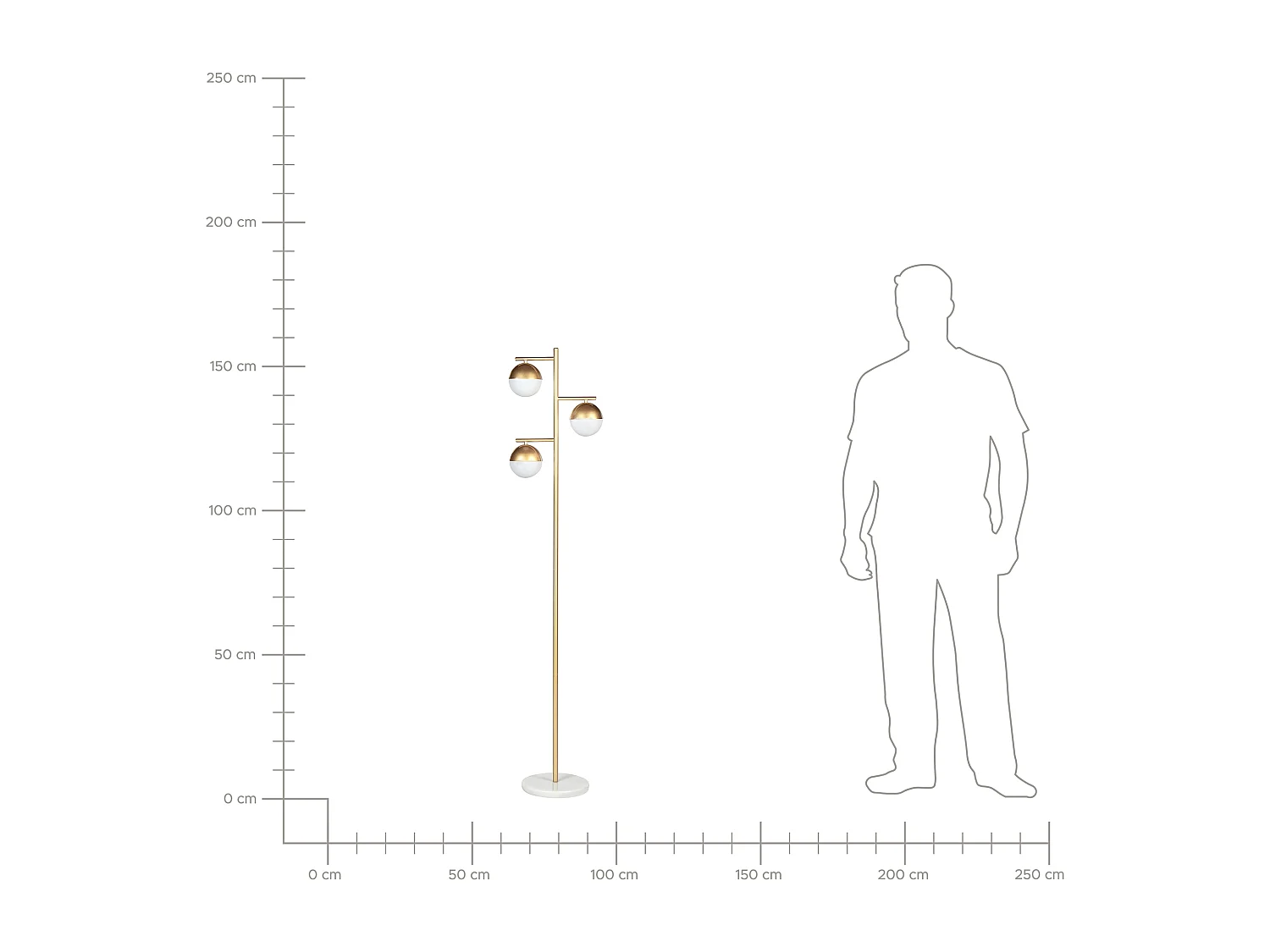 Lampada da pavimento SABINE Metallo Oro
