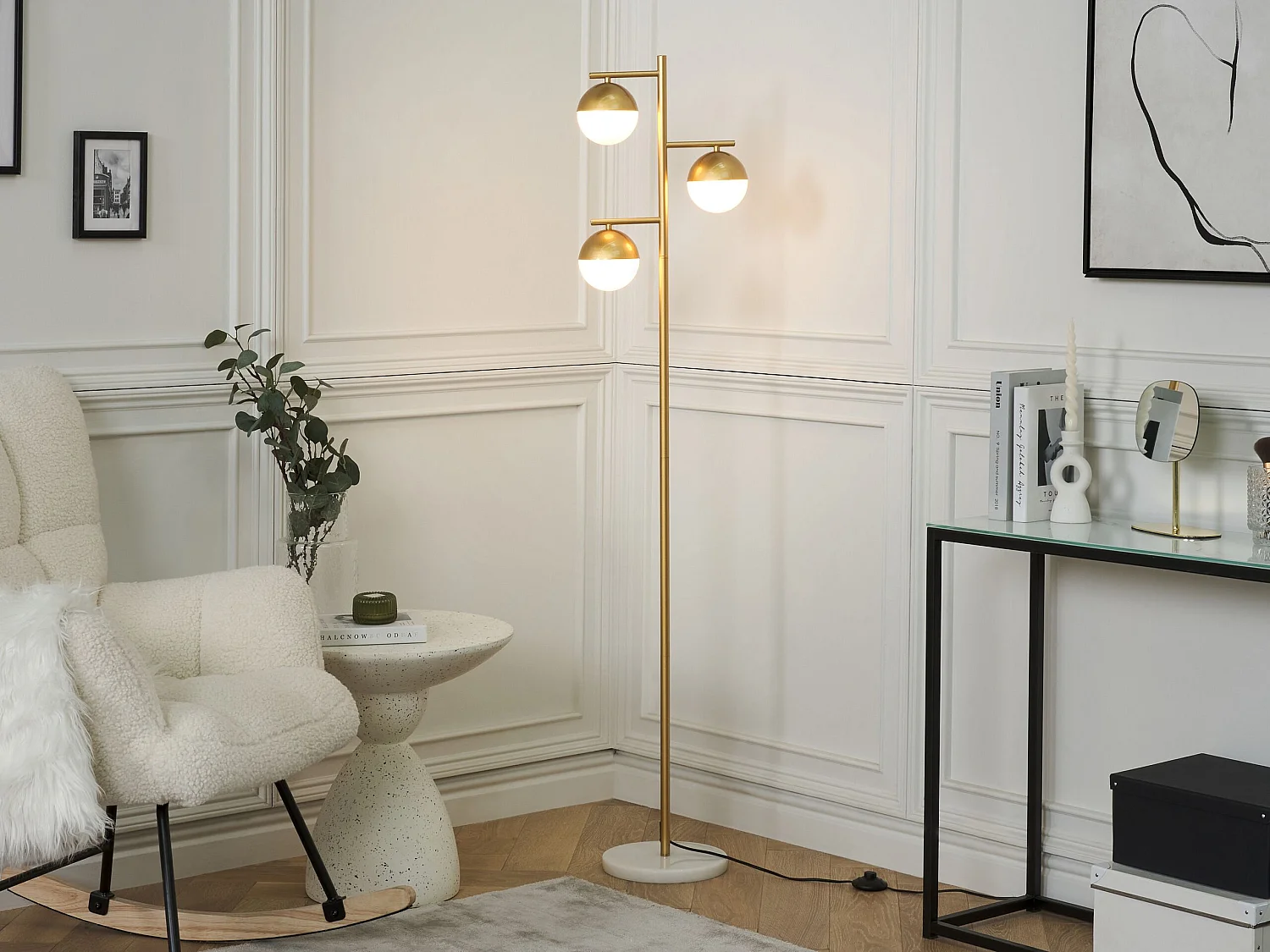 Lampadaire SABINE Métal Doré