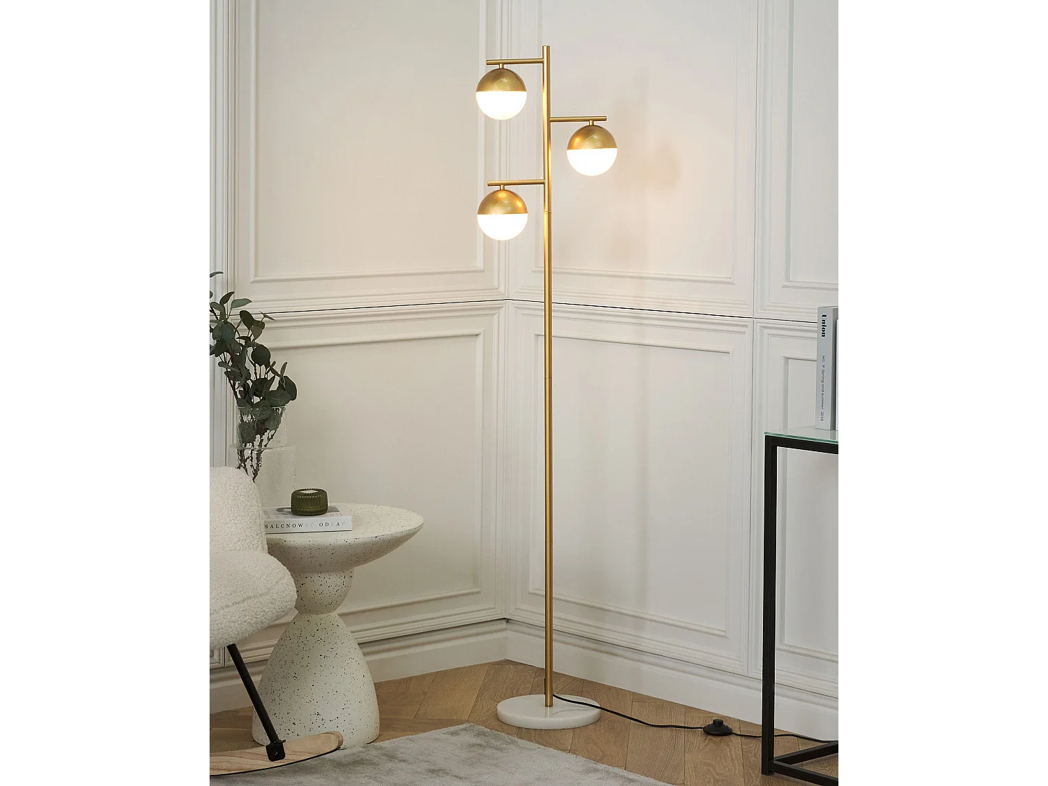 Lampadaire SABINE Métal Doré