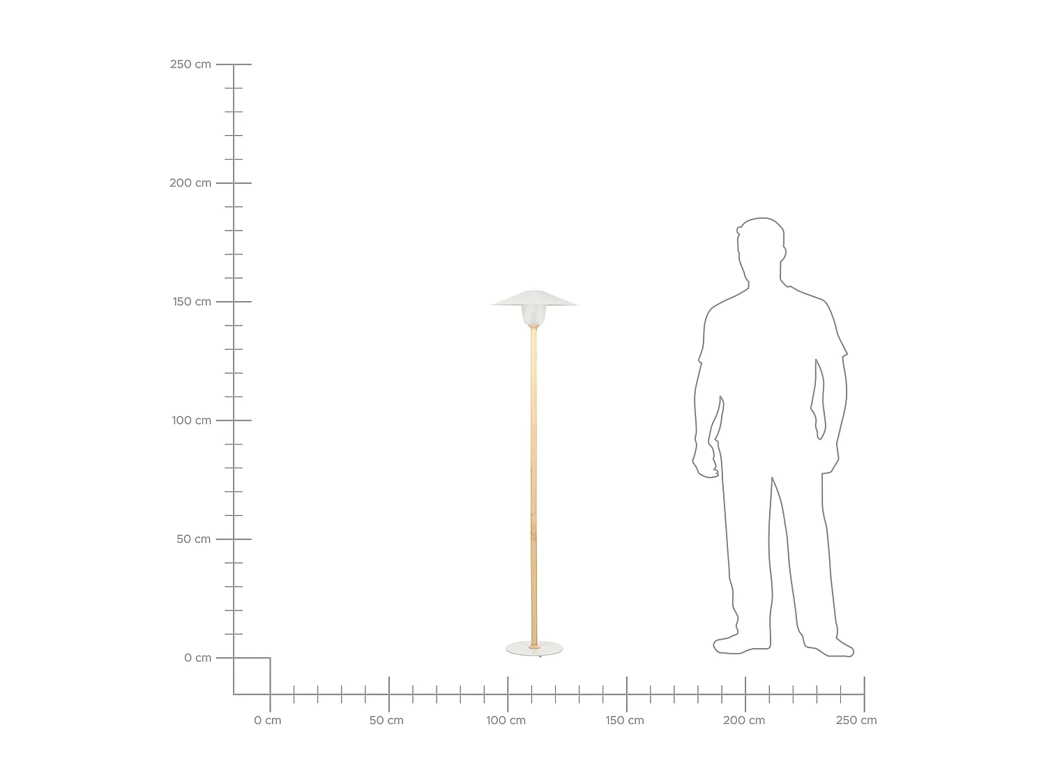 Lampada da pavimento MOPPY Legno di quercia Bianco