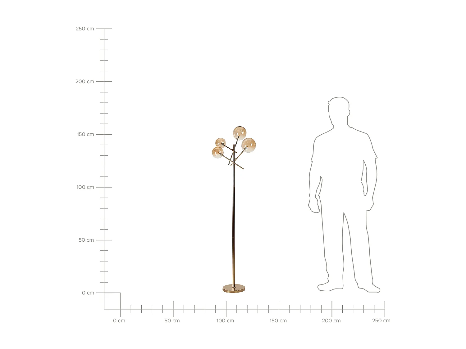 Lámpara de pie TAMESI Metal Dorado