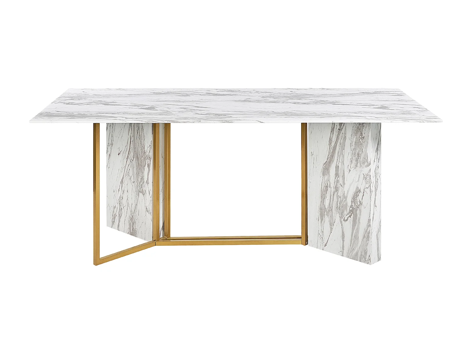 Table de repas CALCIO Marbre blanc 200 cm 100 cm