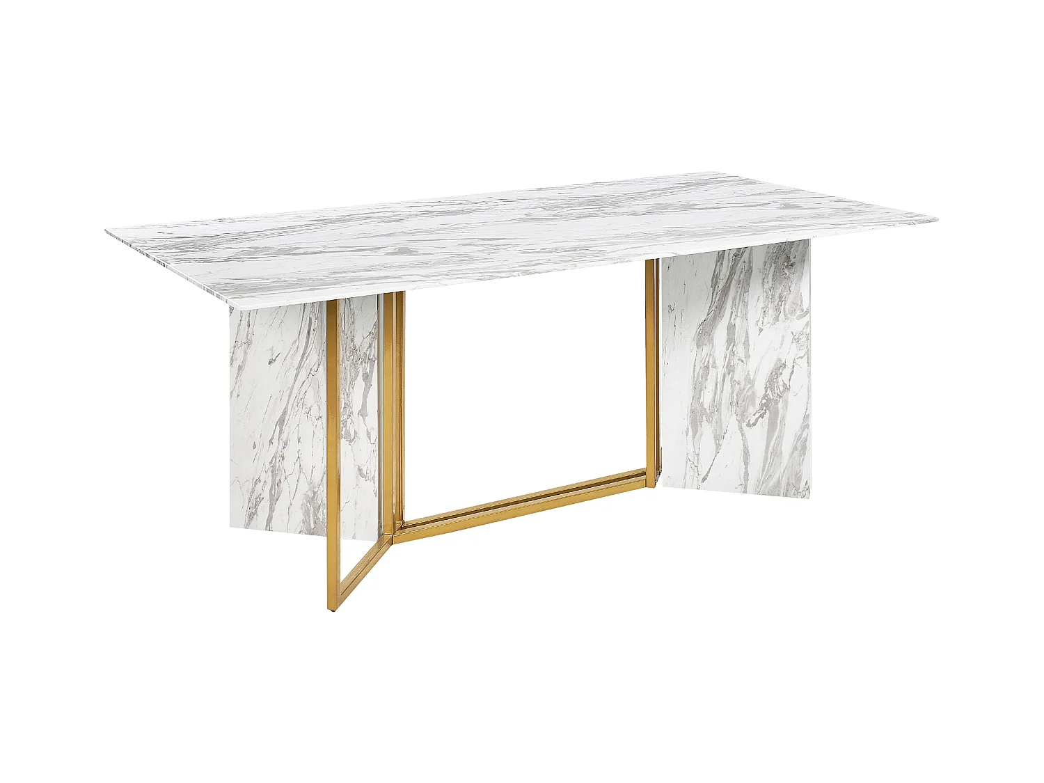 Table de repas CALCIO Marbre blanc 200 cm 100 cm