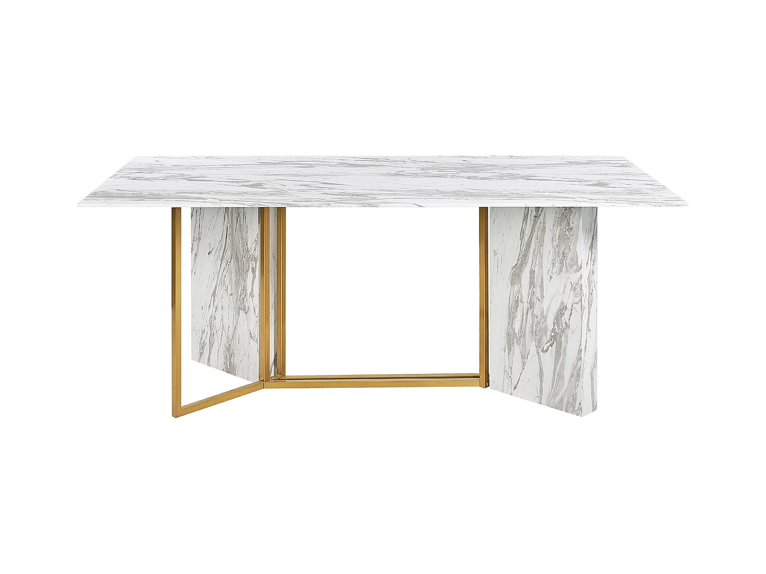Table de repas CALCIO Marbre blanc 200 cm 100 cm