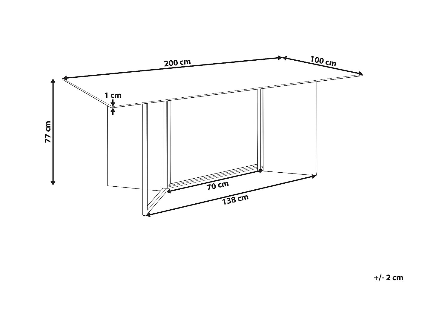 Table de repas CALCIO Marbre blanc 200 cm 100 cm
