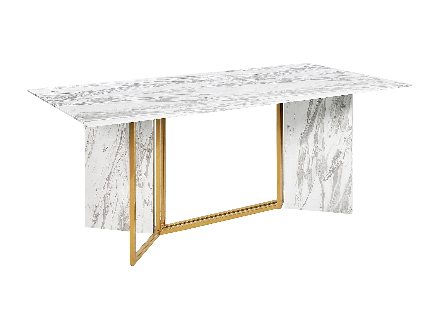 Table de repas CALCIO Marbre blanc 200 cm 100 cm