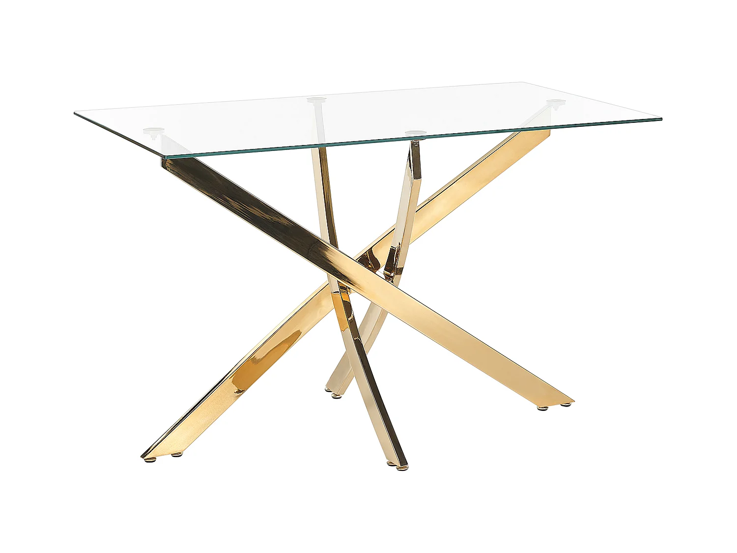 Table de repas MARAMO Doré 120 cm 70 cm Verre de sécurité