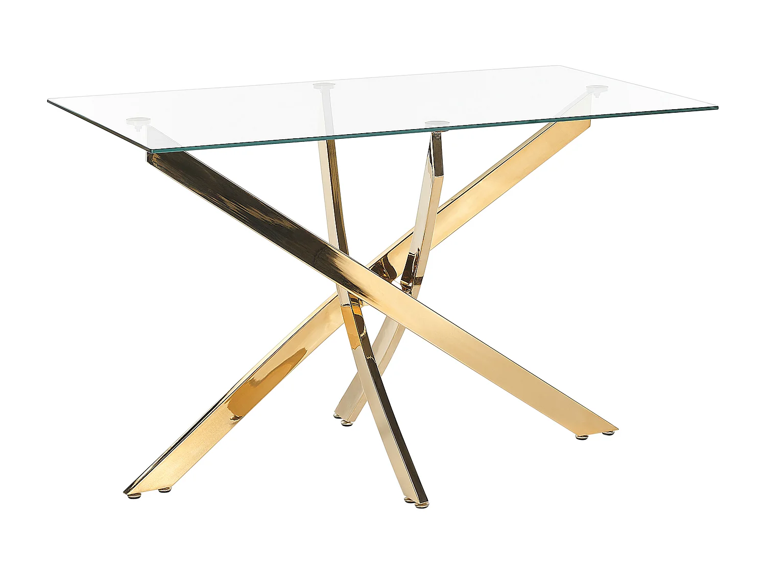 Table de repas MARAMO Doré 120 cm 70 cm Verre de sécurité