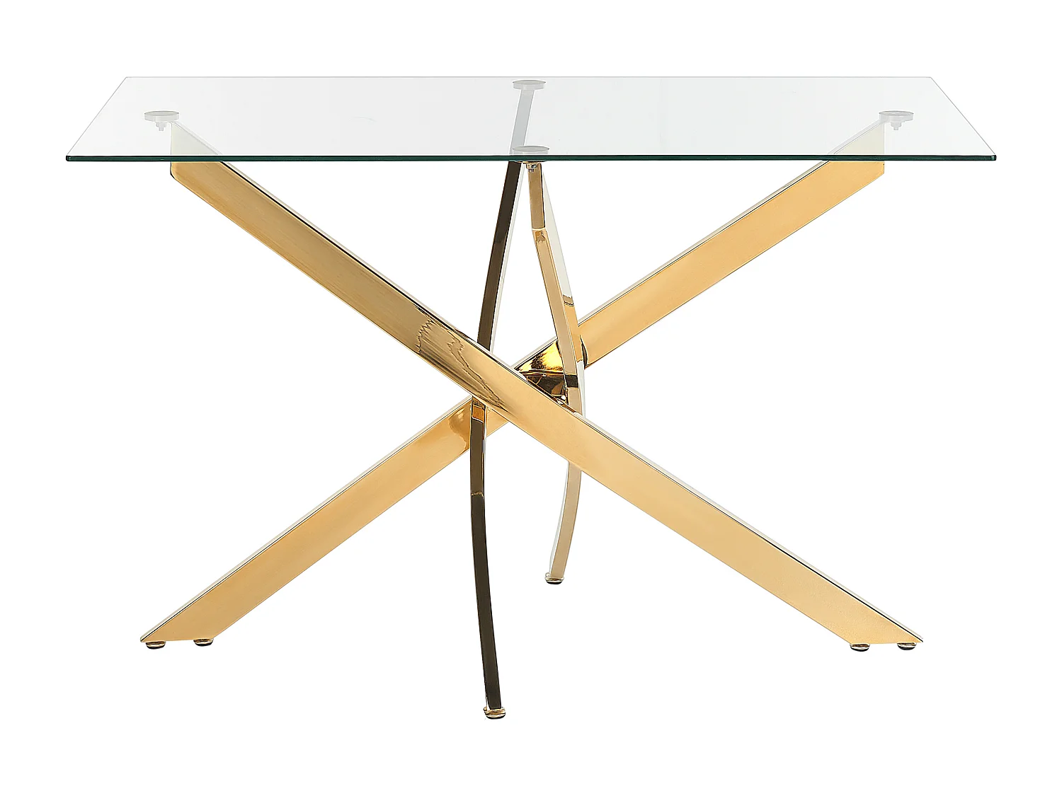 Table de repas MARAMO Doré 120 cm 70 cm Verre de sécurité