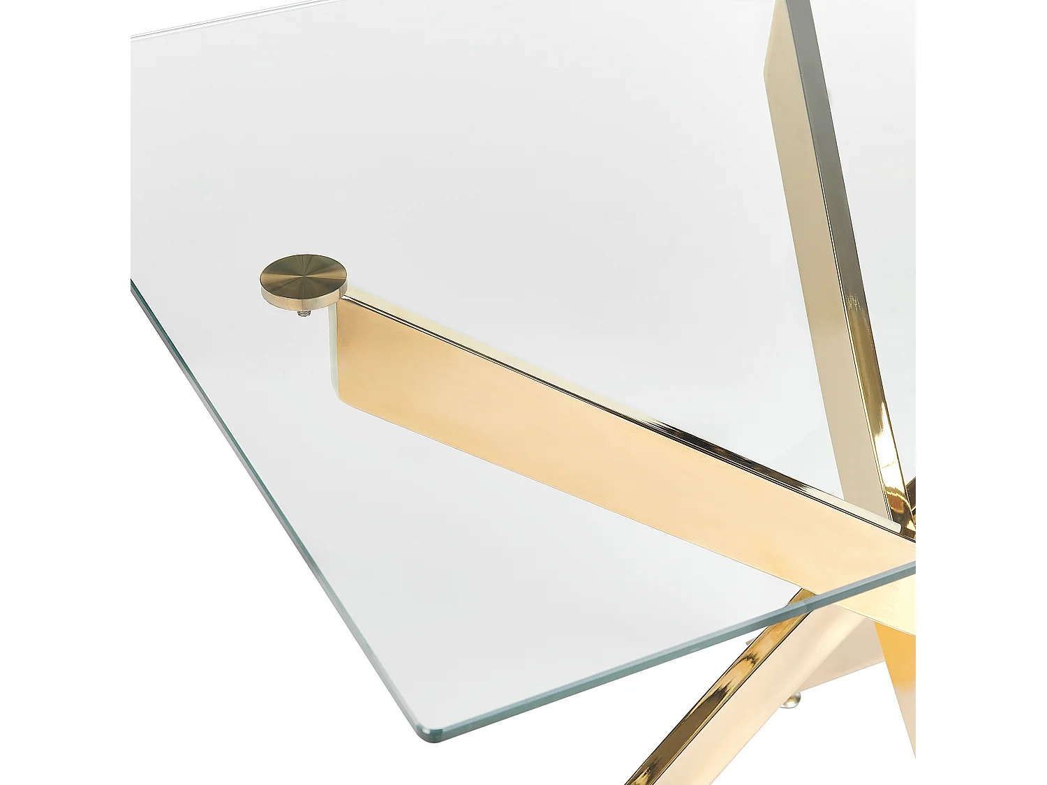 Table de repas MARAMO Doré 120 cm 70 cm Verre de sécurité