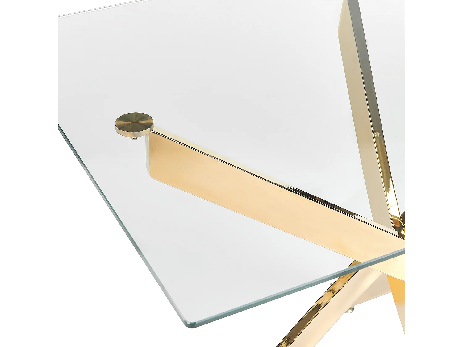 Table de repas MARAMO Doré 120 cm 70 cm Verre de sécurité