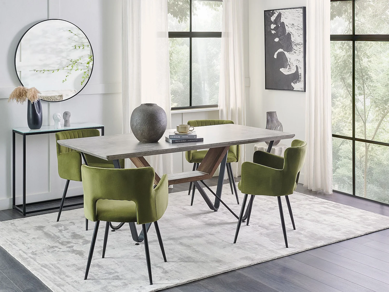 Table de repas BANDURA Gris 180 cm 90 cm