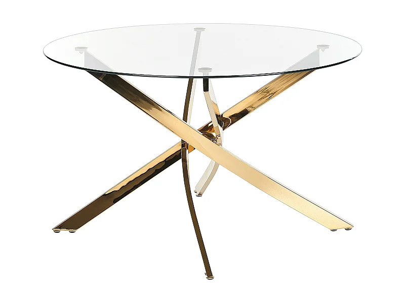 Mesa de jantar MARAMO Dourado 120 cm 120 cm Vidro de segurança (temperado)