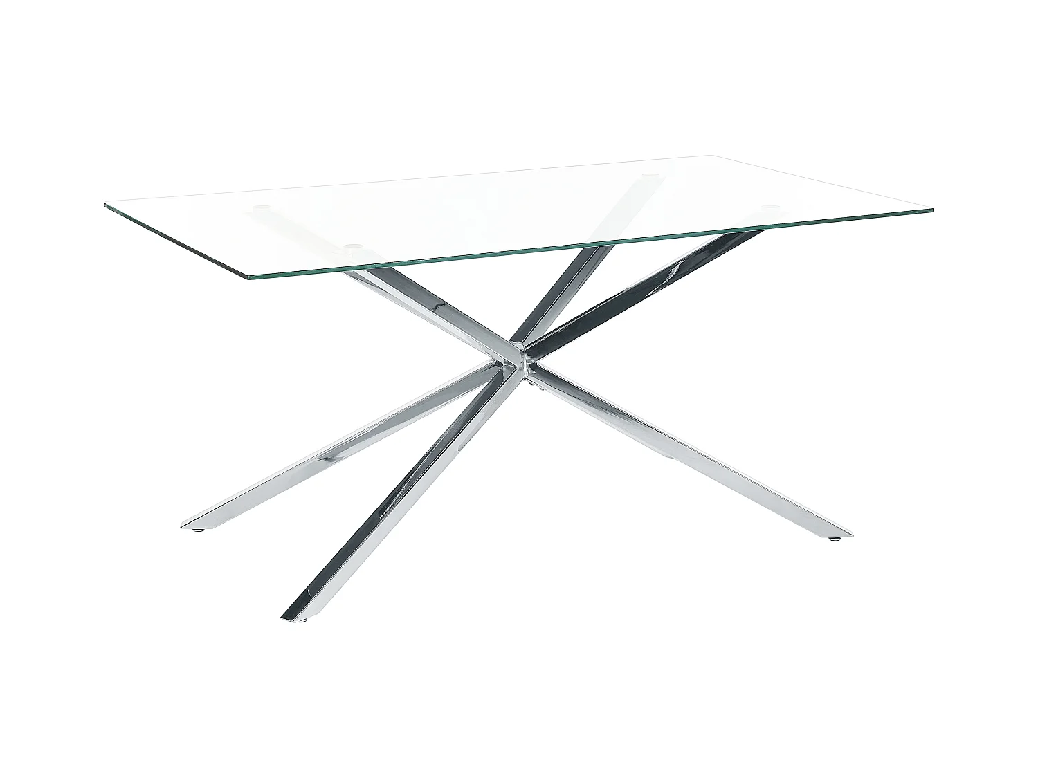 Table de repas CORA Argenté 160 cm 90 cm Verre de sécurité