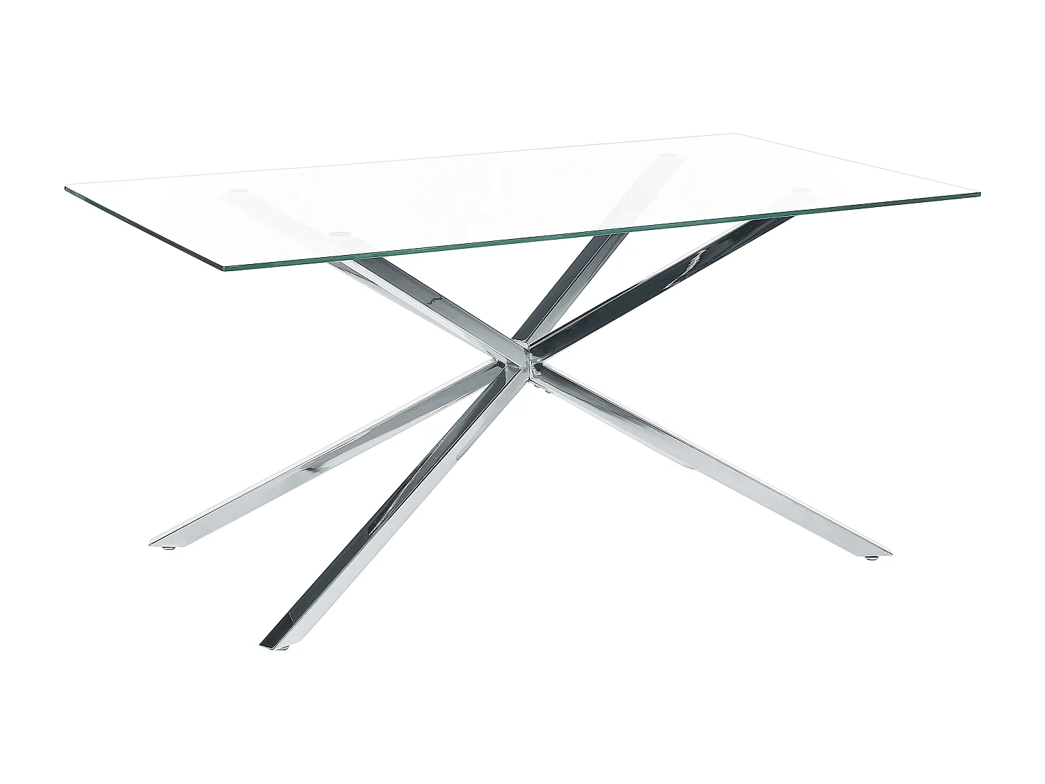 Esstisch CORA Silber 160 cm 90 cm Sicherheitsglas