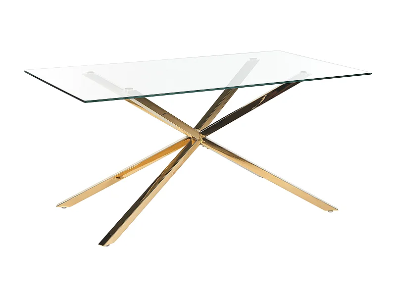 Esstisch CORA Gold 160 cm 90 cm Sicherheitsglas