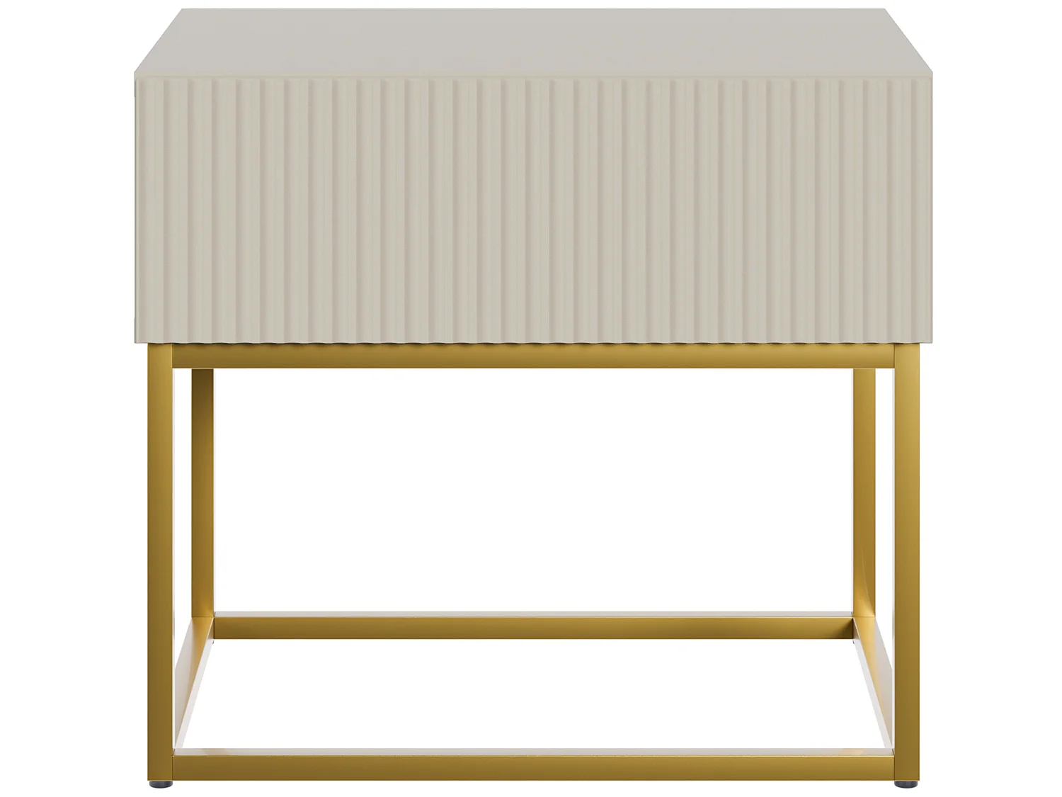 Comodino - 50 cm - taupe (grigio-beige) con gambe dorate - VELDIO