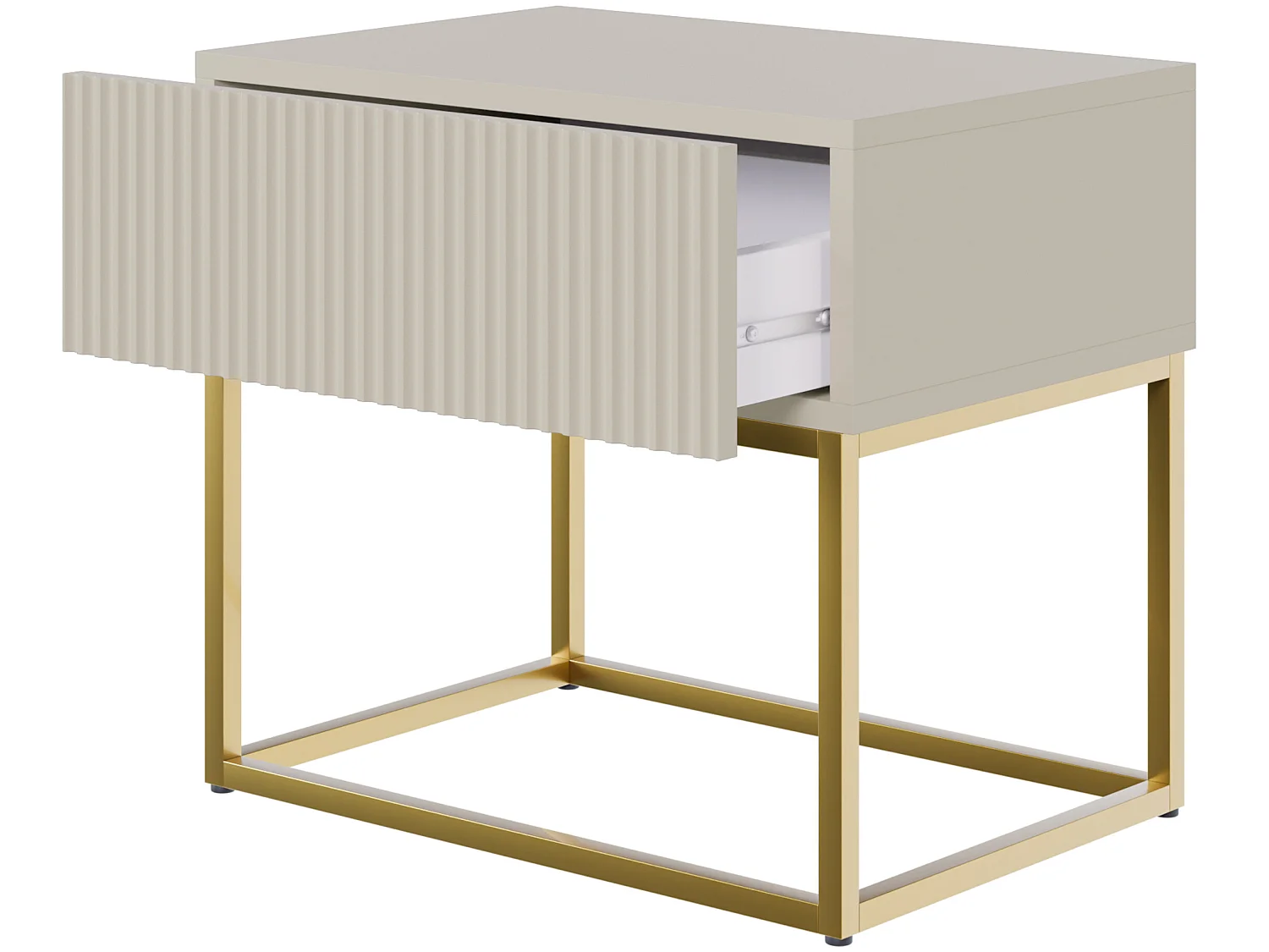 Comodino - 50 cm - taupe (grigio-beige) con gambe dorate - VELDIO